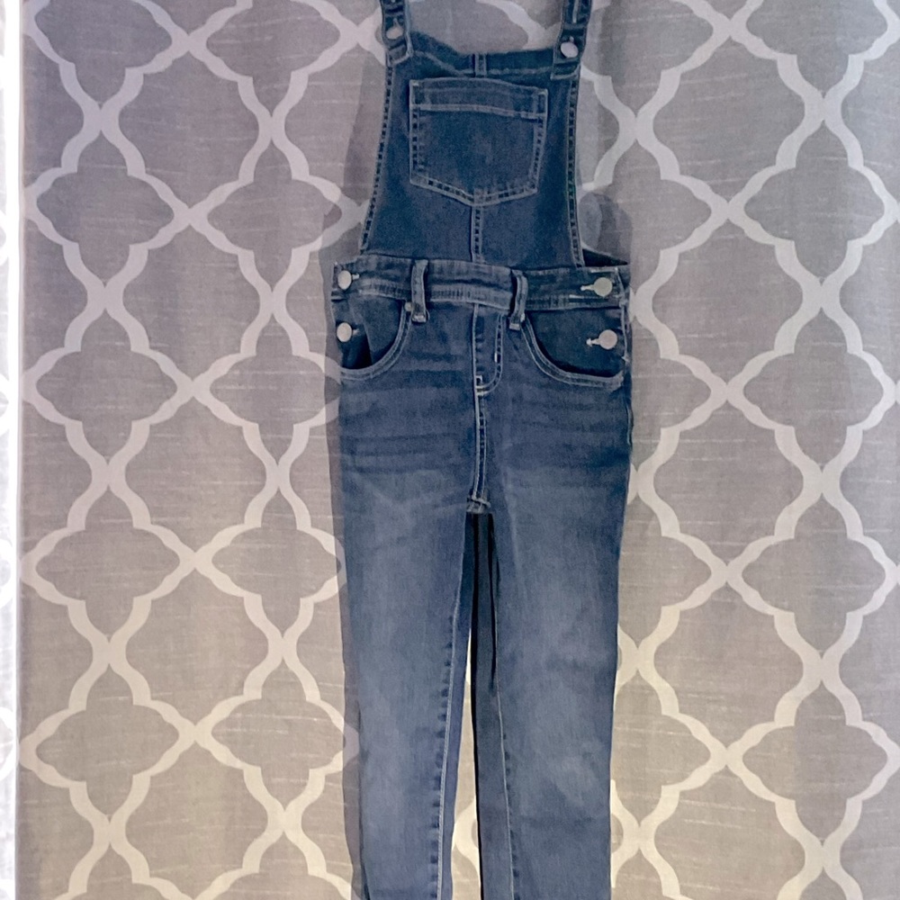 Blue denim overalls